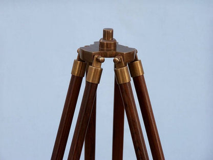 Floor Standing Antique Brass With Leather Harbor Master Telescope 50""