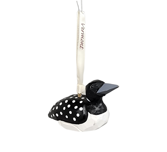 Handcarved Wood Ornament - Spotted Loon