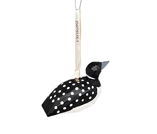 Handcarved Wood Ornament - Spotted Loon