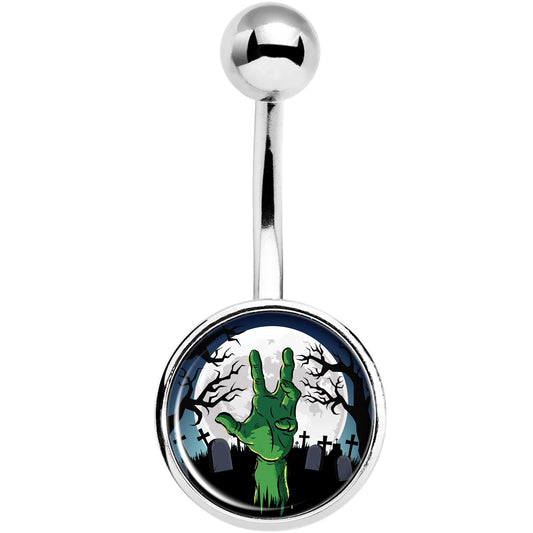 Cemetery Zombie Hand Halloween Belly Ring