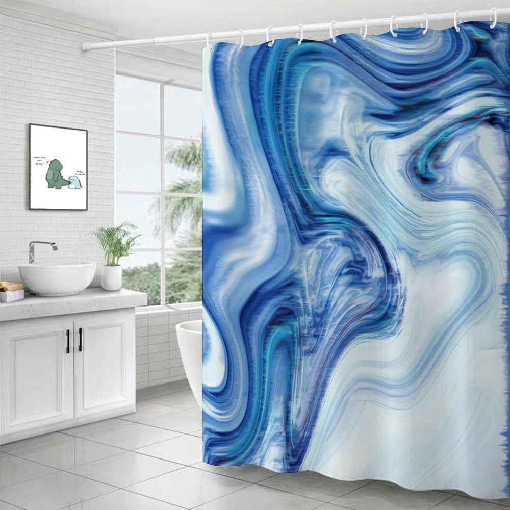 Luxury Marble Print Waterproof Shower Curtain - High-Definition Digital Print Polyester Fabric for Modern Bathroom Decor