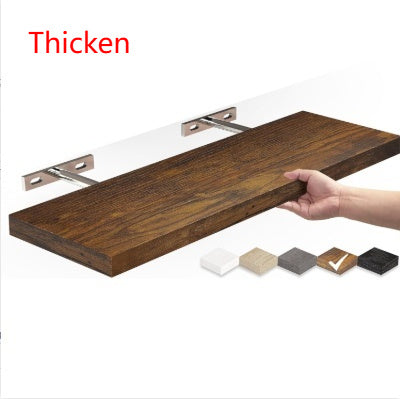 Solid Wood Floating Wall Shelf - Minimalist Hanging Storage for Home and Office
