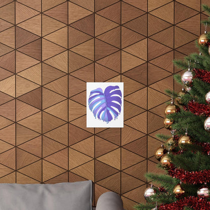 Purple Melting Monstera Botanical Print – Unframed Wall Art