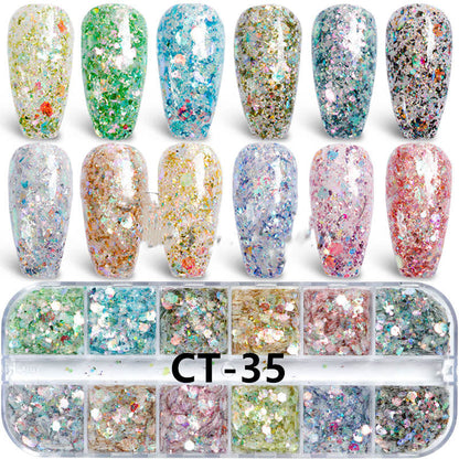 Nail Art Bright Powder Laser Symphony Candy Paper Nail Sticker