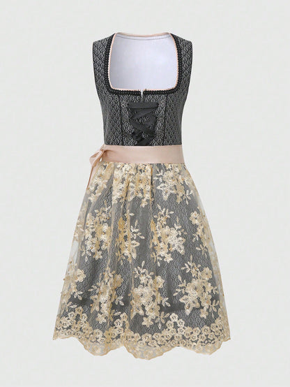 Womens Square Neck Sleeveless Midi Dress - Chic Animal Print Bodycon Gown