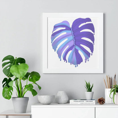 Purple Melting Monstera Framed Print – Botanical Wall Art