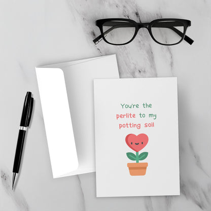 Heart Plant Valentine's Day Card – Botanical Design Blank Inside