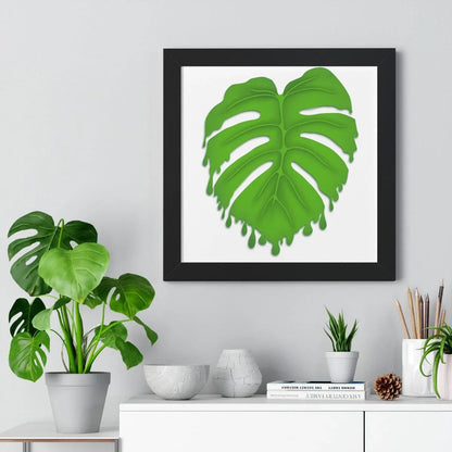 Melting Monstera Framed Print – Botanical Wall Art