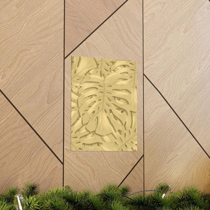 Golden Monstera Botanical Print – Unframed Wall Art