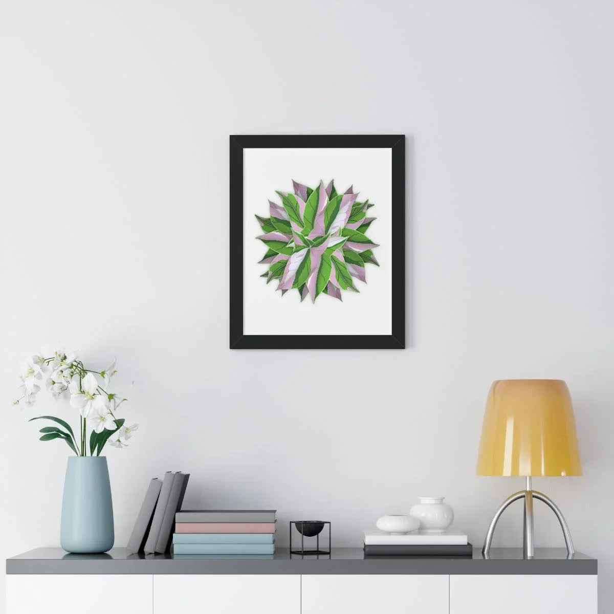 Syngonium Tricolor Pattern Framed Print – Botanical Wall Art