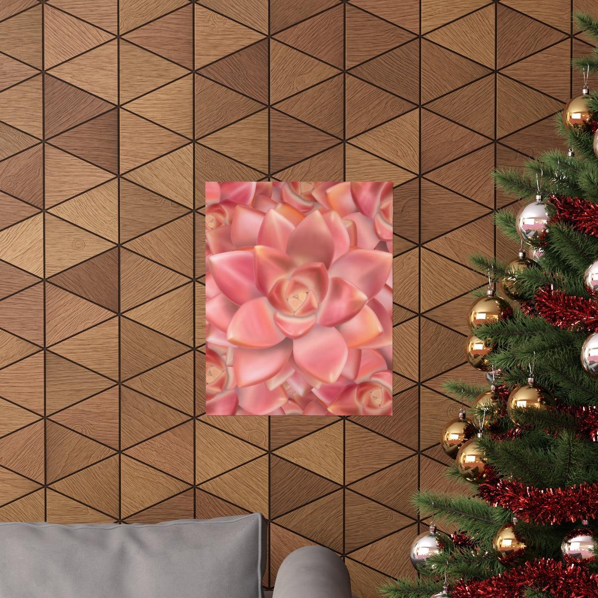 Graptosedum California Sunset Succulent Pattern Botanical Print – Unframed Wall Art