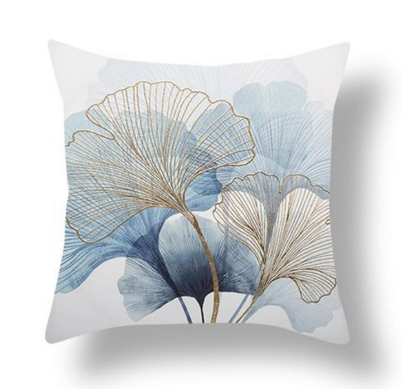 Ginkgo Leaf Printed Peach Skin Velvet Pillowcase