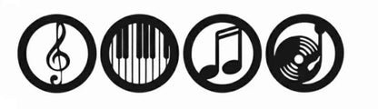 Black Music Notes Wooden Wall Home Decor