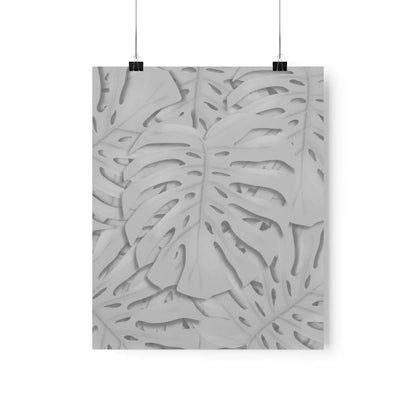 Soft Grey Monstera Botanical Print – Unframed Wall Art