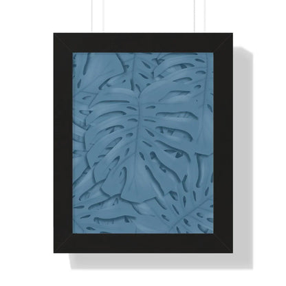 Cerulean Monstera Framed Print – Botanical Wall Art