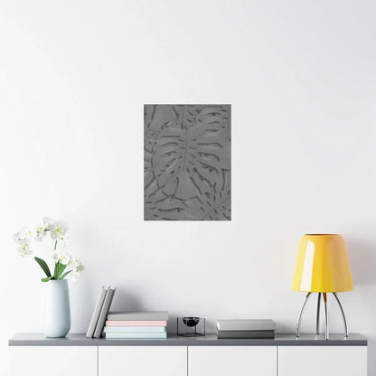 Grey Monstera Botanical Print – Unframed Wall Art