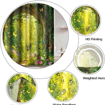 Shower Curtain Digital Printing Bathroom Waterproof Mildew-proof Partition Curtain