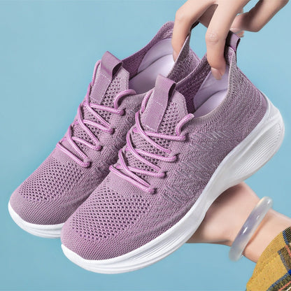 Flyknit Fabric Shoes With Soft Soleslightweight And Casual