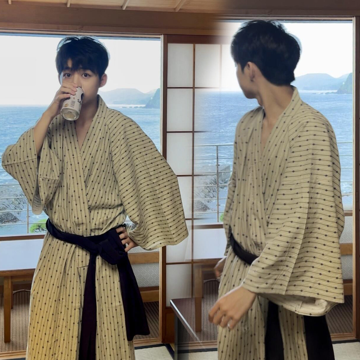 Mens Japanese-style Summer Yukata Japanese-style Loungewear