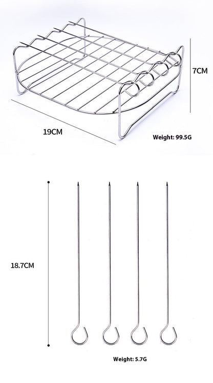Air Fryer 430 Stainless Steel Double Layer Grill Rack