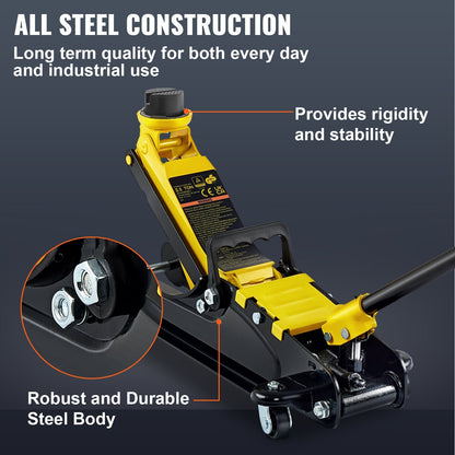 Happybuy 2.5 Ton Alloy Single Cylinder Compact Car Jack 3"-15"