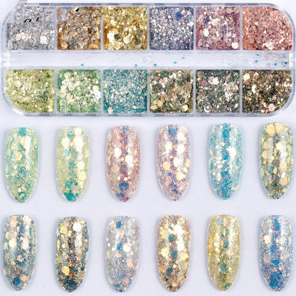Nail Art Bright Powder Laser Symphony Candy Paper Nail Sticker