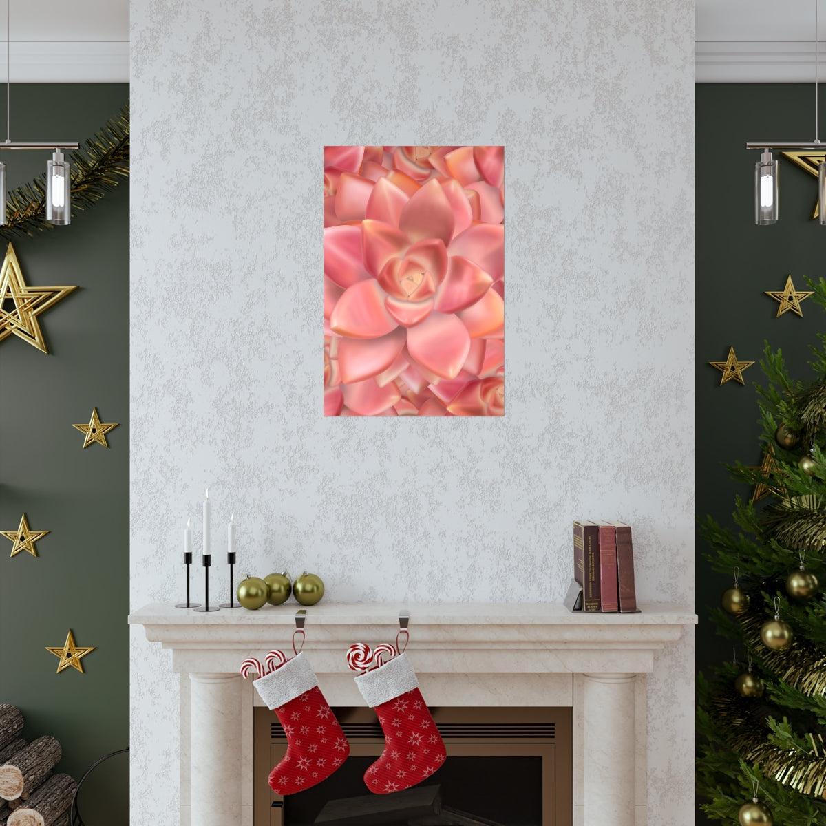Graptosedum California Sunset Succulent Pattern Botanical Print – Unframed Wall Art
