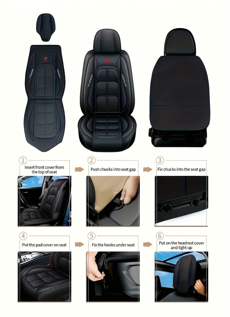 Faux Leather Universal Seat Covers Driver & Passenger Seats