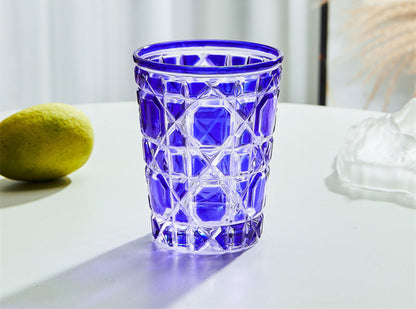 Creative Light Luxury Color Checkered Whisky Cup