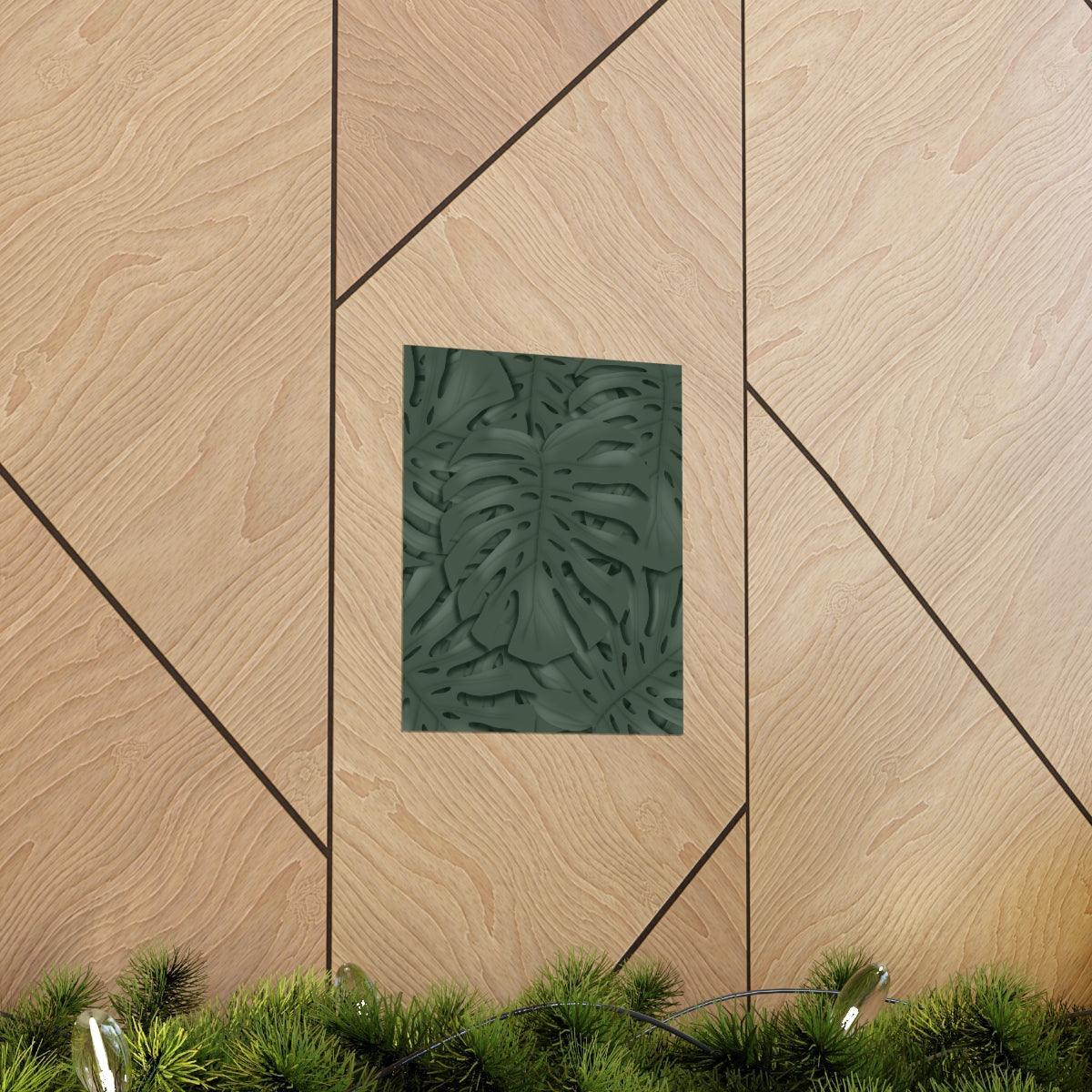 Deep Green Monstera Botanical Print – Unframed Wall Art