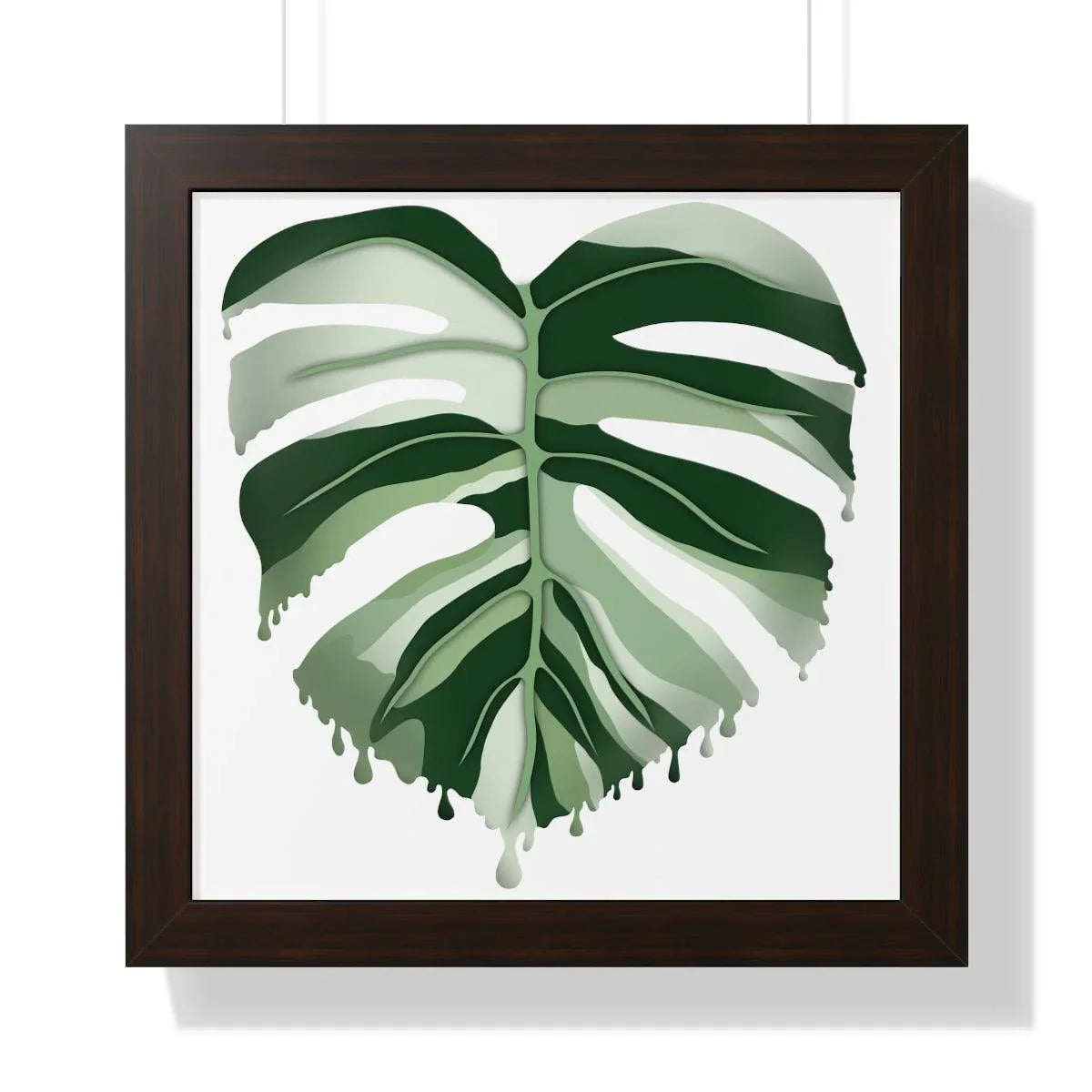 Melting Monstera Albo Framed Print – Botanical Wall Art