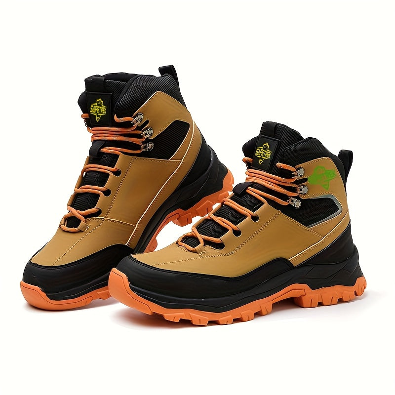 Steel Toes Work Shoes for Men Premium Microfiber Water Resistant Slip Resistant Industrial Safety Steel Toe Work Boots