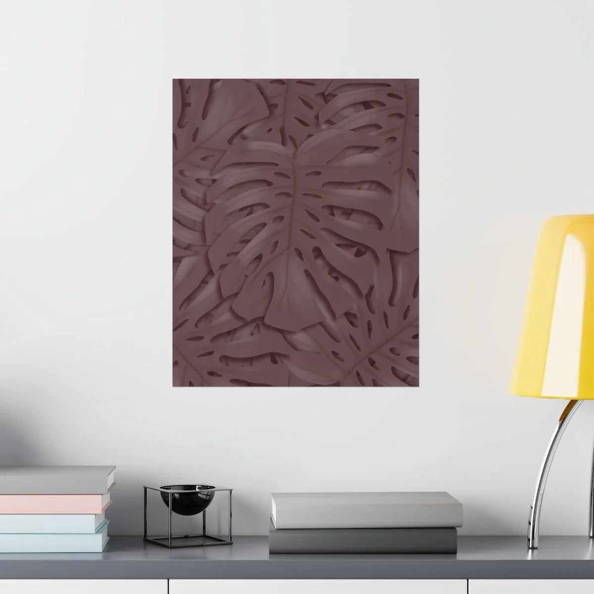 Merlot Monstera Botanical Print – Unframed Wall Art