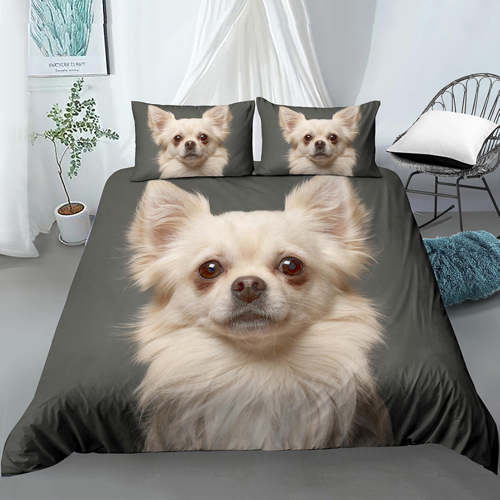 3D Digital Printing Three-piece Sanding Kit Pug Cartoon