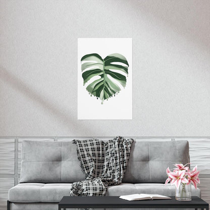 Melting Monstera Albo Botanical Print – Unframed Wall Art