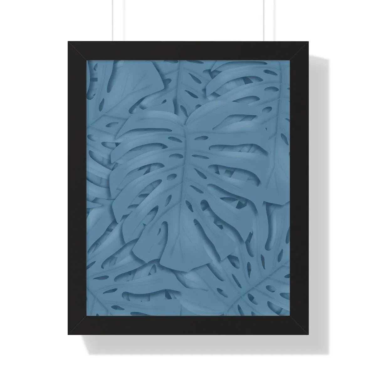 Cerulean Monstera Framed Print – Botanical Wall Art