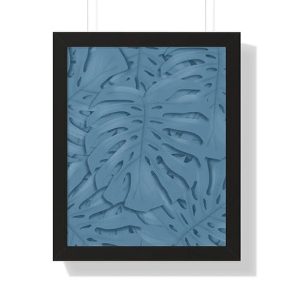 Cerulean Monstera Framed Print – Botanical Wall Art