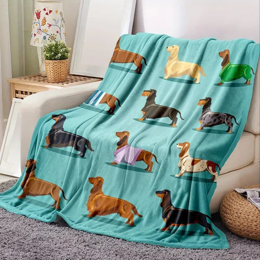 Dachshund Blanket Flannel Square Cover Blanket