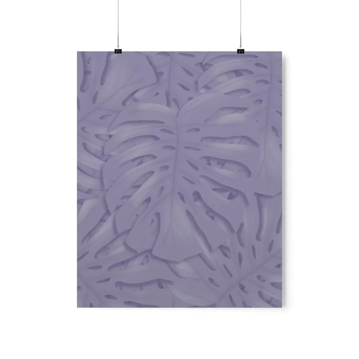 Violet Monstera Botanical Print – Unframed Wall Art