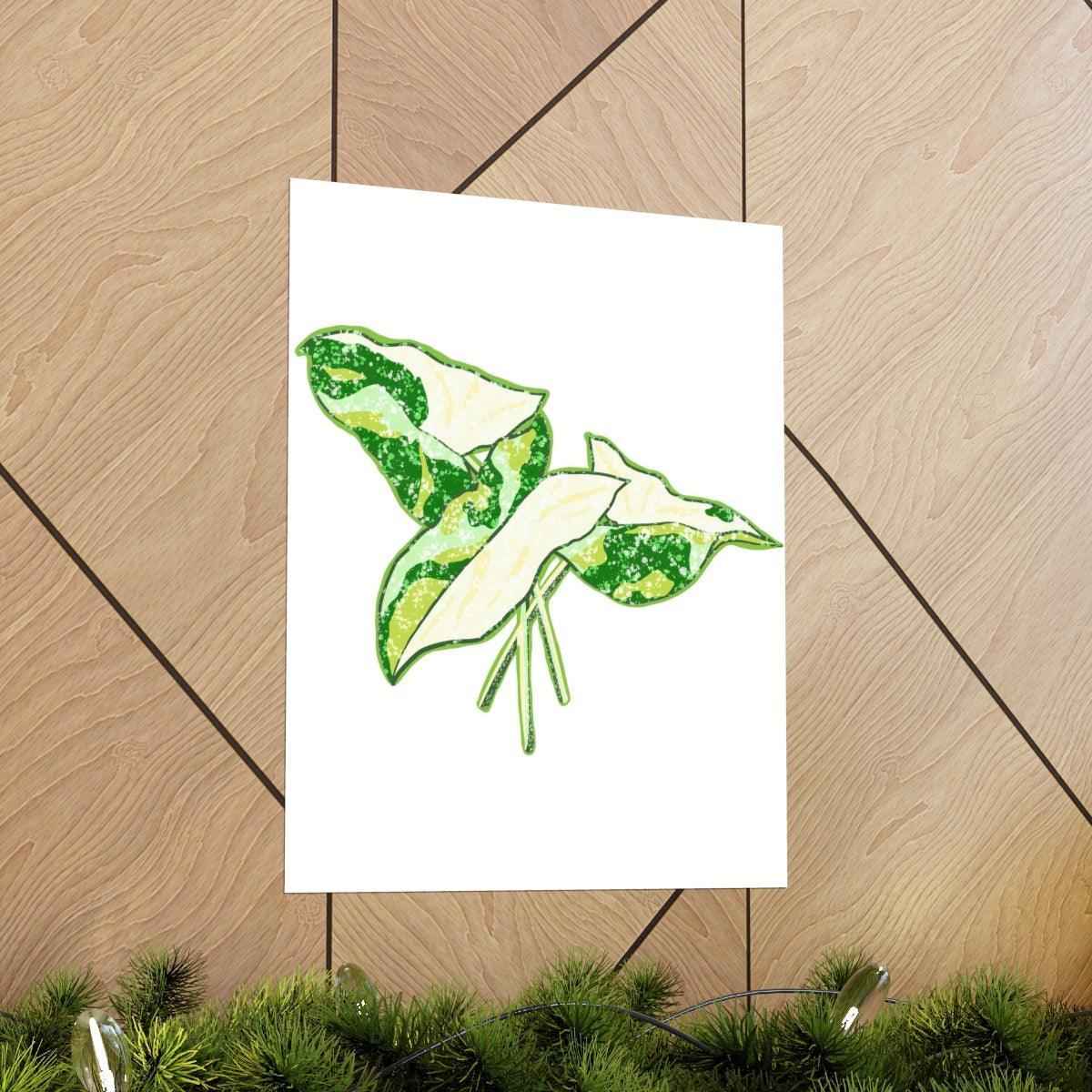 Marble Syngonium Botanical Print – Unframed Wall Art