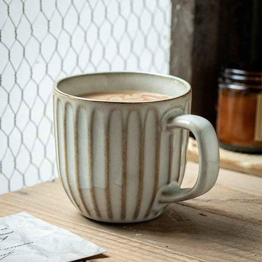 Distressed Embossed Ceramic American Retro Coffee Cup