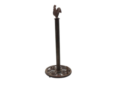 Rustic Copper Cast Iron Rooster Extra Toilet Paper Stand 15""