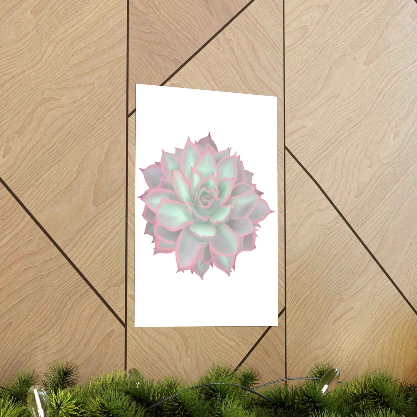 Echeveria Violet Queen Succulent Botanical Print – Unframed Wall Art