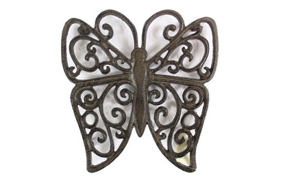 Cast Iron Butterfly Trivet 8""
