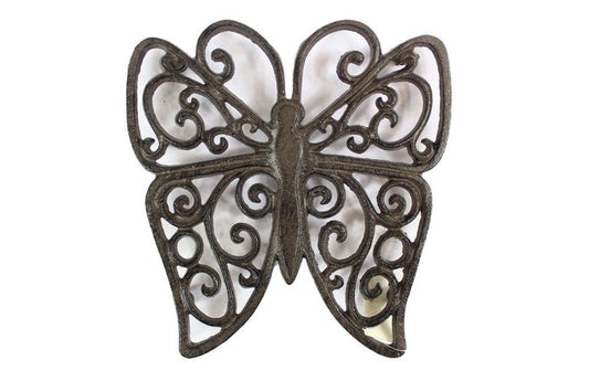 Cast Iron Butterfly Trivet 8""