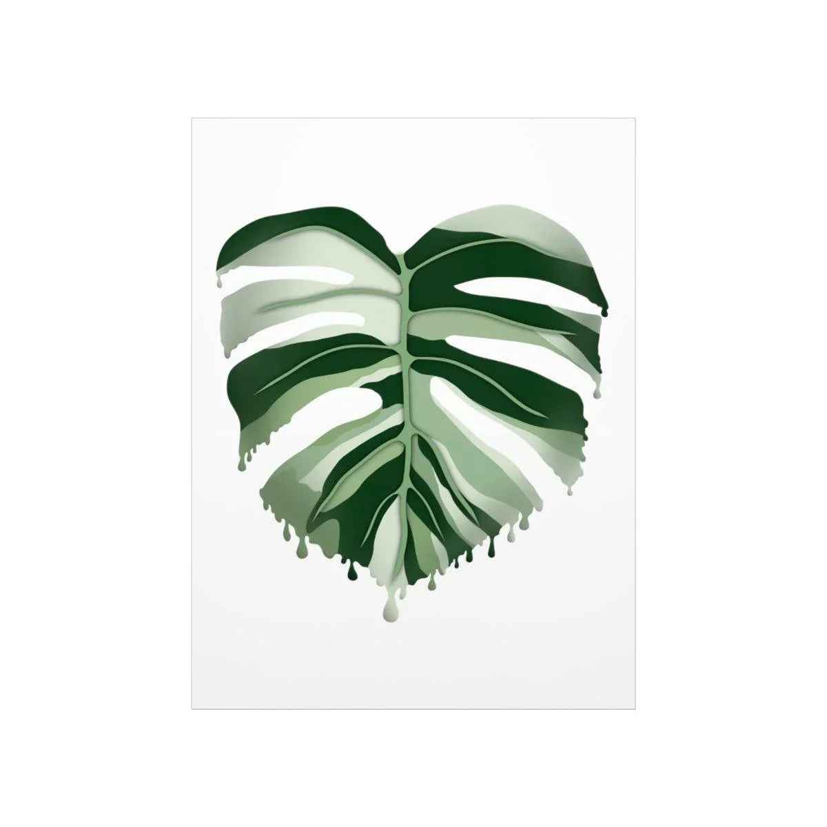 Melting Monstera Albo Botanical Print – Unframed Wall Art
