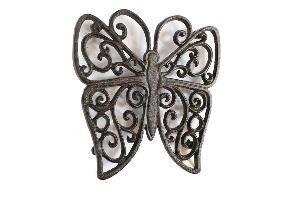 Cast Iron Butterfly Trivet 8""
