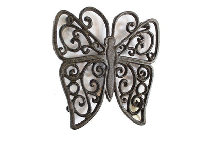 Cast Iron Butterfly Trivet 8""