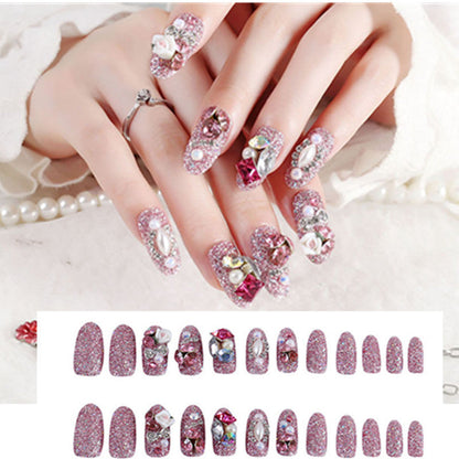 Nail Art Finished Crown Bow Knot Drill Fake Nail Patch