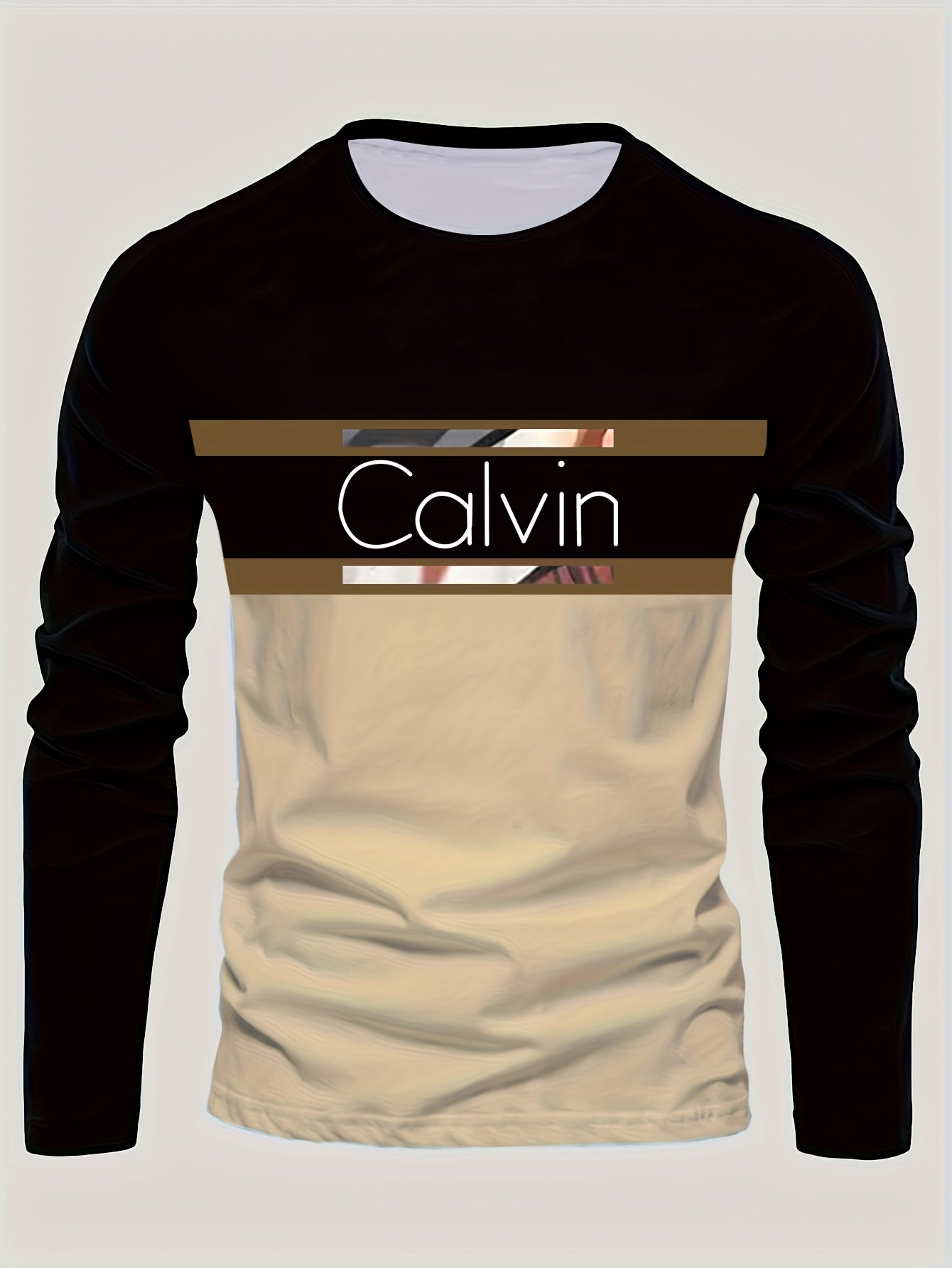 Men'S 3D Digital Printing Crew Neck Long-sleeved T-shirt | Casual Style, Slight Stretch Fabric, All Over Print, Regular Fit, Ideal for Fall/Winter, Perfect Gift for Family and Friends